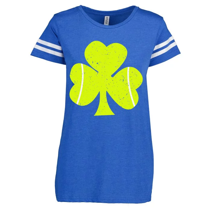 Tennis Ball St Patricks Day Shamrock Enza Ladies Jersey Football T-Shirt