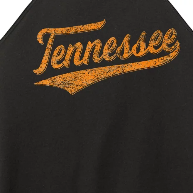 Tennessee Baseball Sports Script Cursive Flag Swoosh Retro Women’s Perfect Tri Rocker Tank