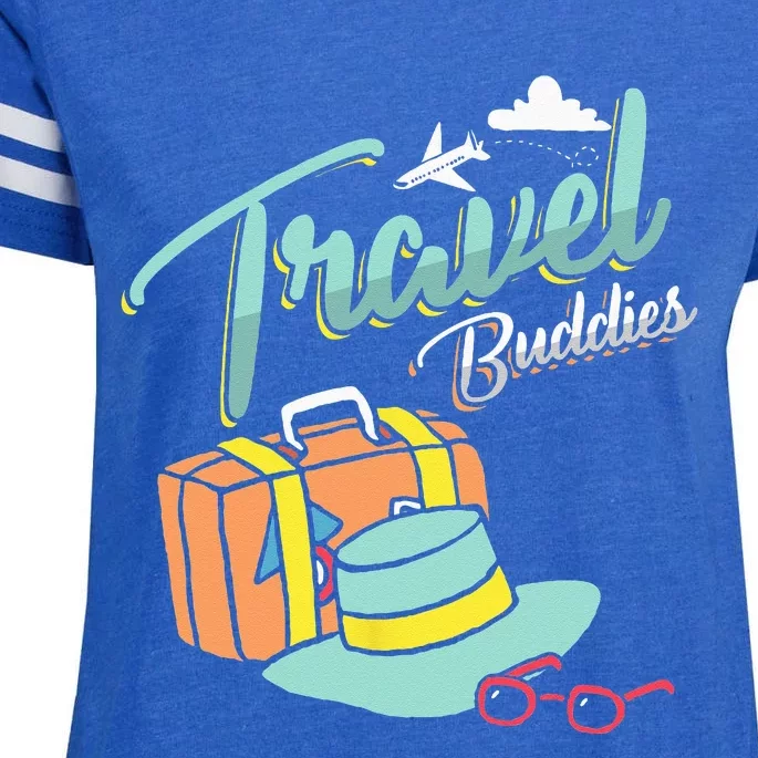 Travel Buddies Summer Getaway Vacation Traveling Traveler Enza Ladies Jersey Football T-Shirt