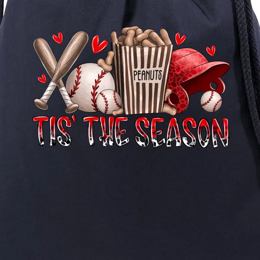 Tis Baseball Season Drawstring Bag