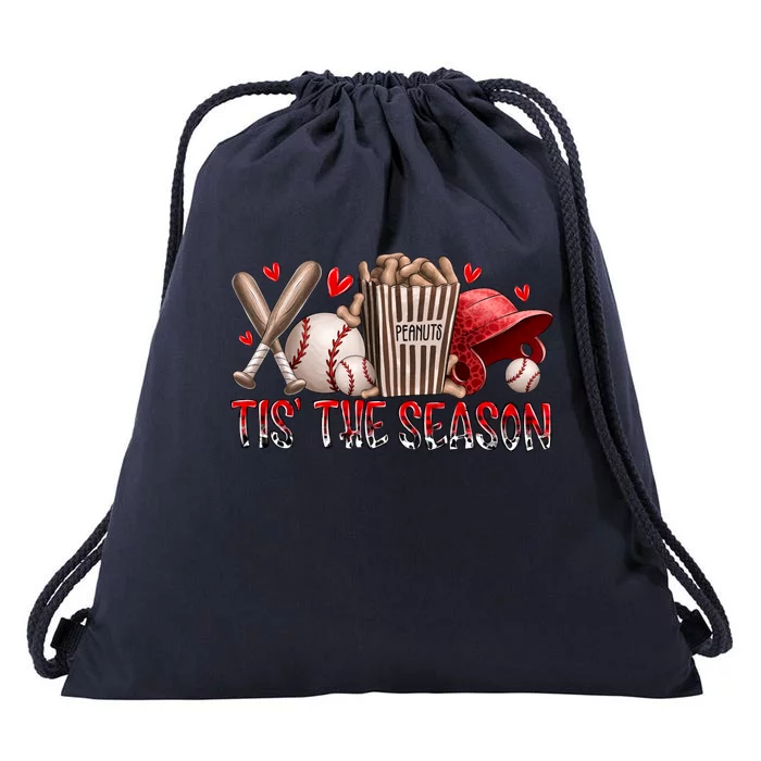 Tis Baseball Season Drawstring Bag