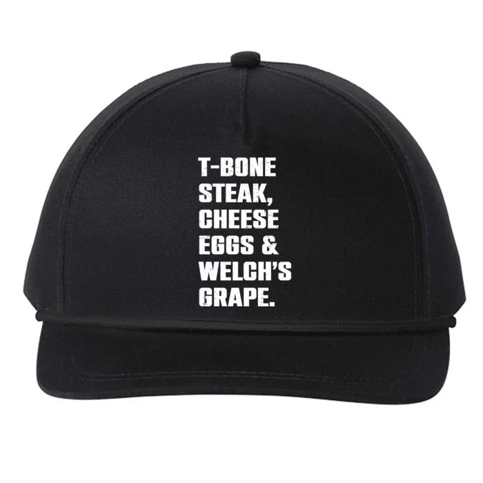 T Bone Steak Cheese Eggs And Welchs Grape Snapback Five-Panel Rope Hat