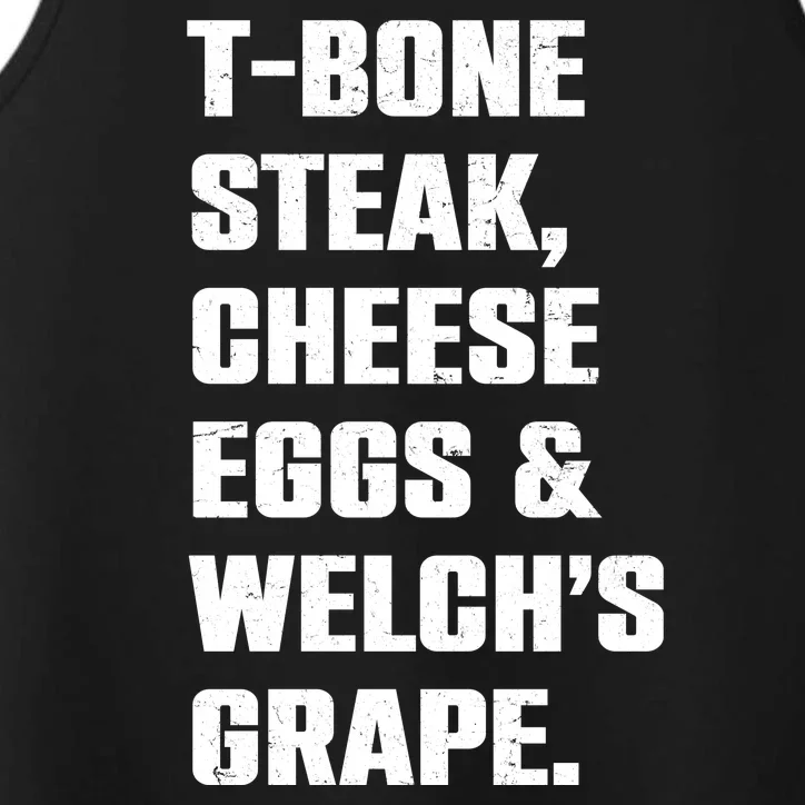 T Bone Steak Cheese Eggs And Welchs Grape Performance Tank