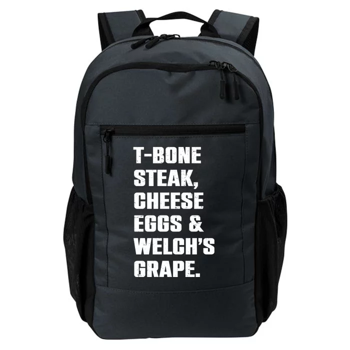 T Bone Steak Cheese Eggs And Welchs Grape Daily Commute Backpack