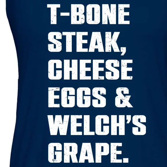 T Bone Steak Cheese Eggs And Welchs Grape Ladies Essential Flowy Tank