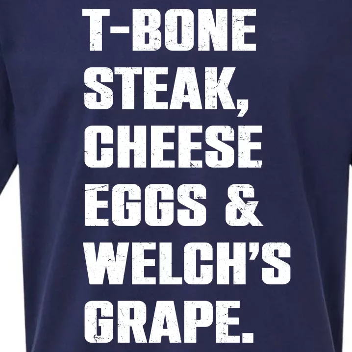 T Bone Steak Cheese Eggs And Welchs Grape Sueded Cloud Jersey T-Shirt