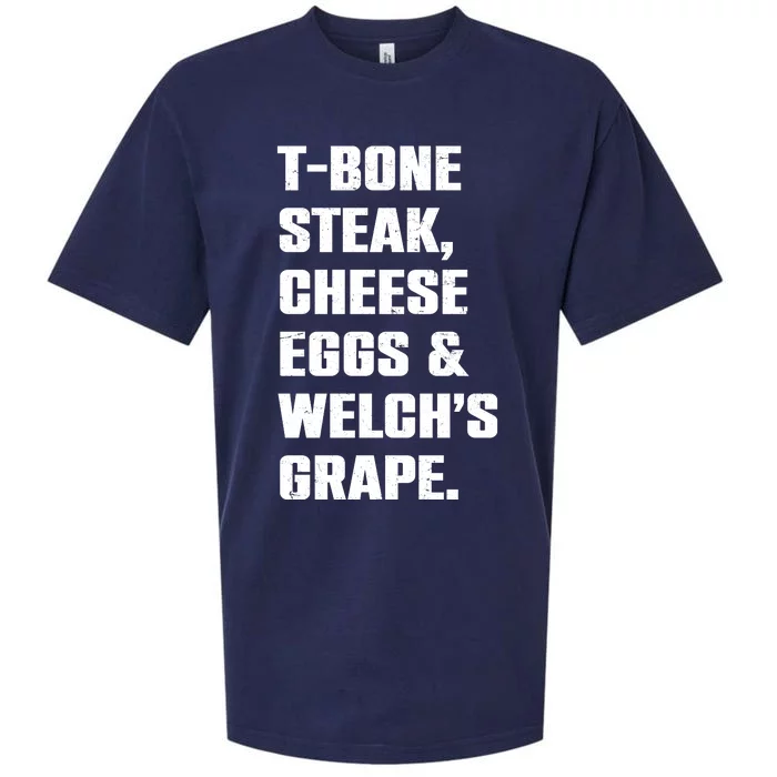 T Bone Steak Cheese Eggs And Welchs Grape Sueded Cloud Jersey T-Shirt