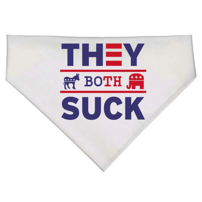 They Both Suck Funny Anti Political Party Libertarian USA-Made Doggie Bandana