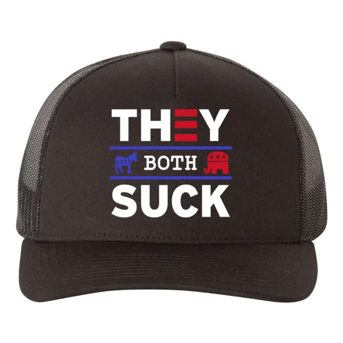 They Both Suck Funny Anti Political Party Libertarian Yupoong Adult 5-Panel Trucker Hat