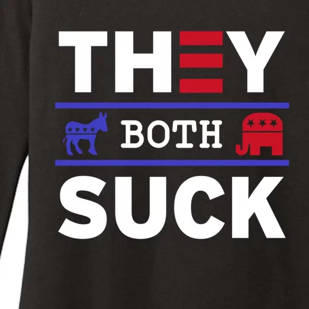 They Both Suck Funny Anti Political Party Libertarian Womens CVC Long Sleeve Shirt