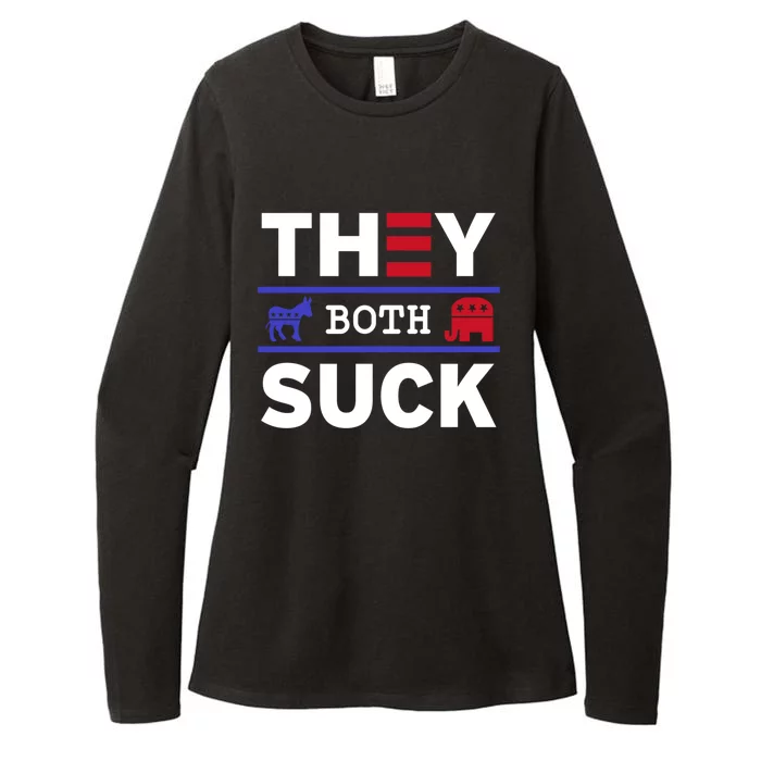 They Both Suck Funny Anti Political Party Libertarian Womens CVC Long Sleeve Shirt