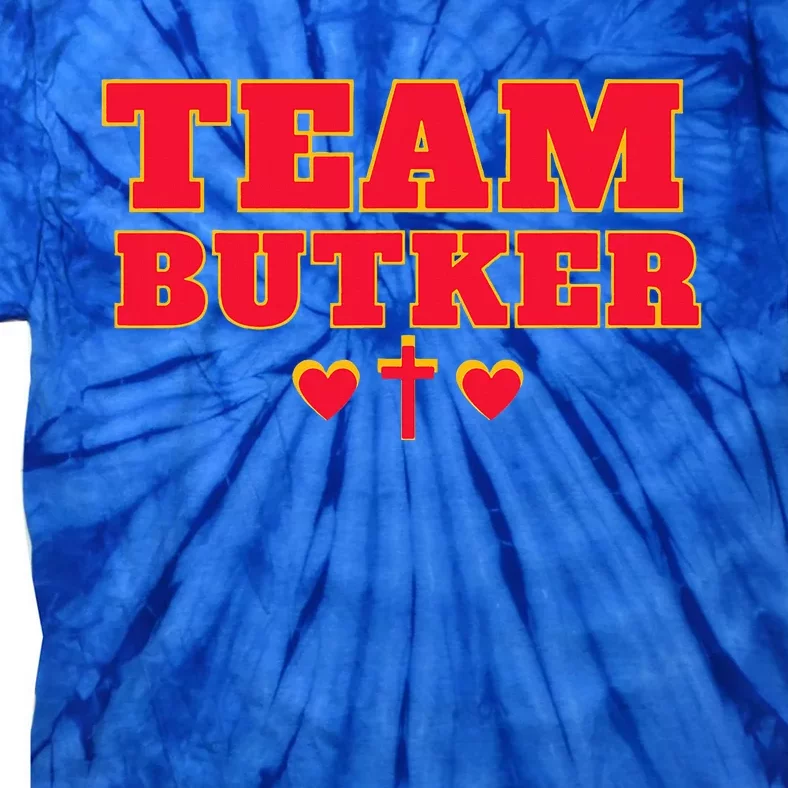 Team Butker Surname Cross Hearts Christian Family Name Tie-Dye T-Shirt