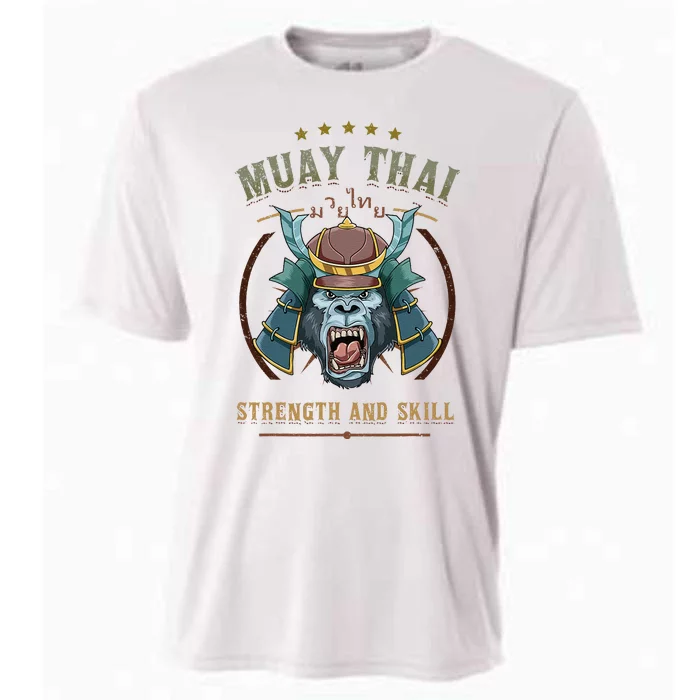 Thai Boxing Strength And Skill Muay Thai And Samurai Cooling Performance Crew T-Shirt