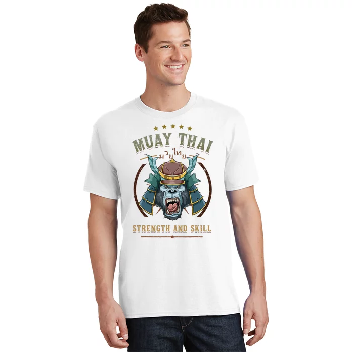 Thai Boxing Strength And Skill Muay Thai And Samurai T-Shirt