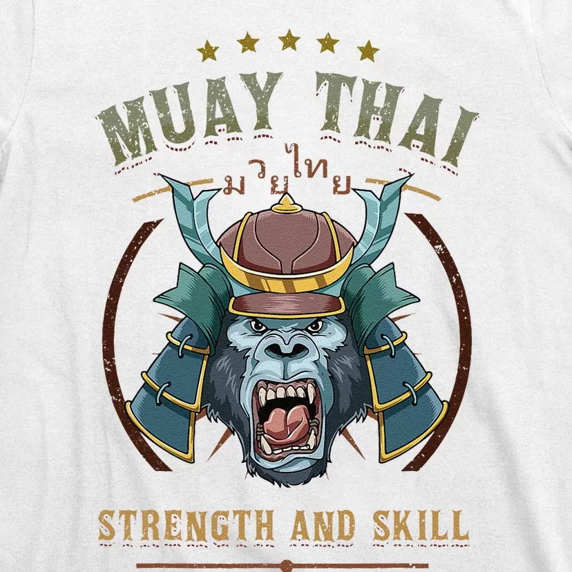 Thai Boxing Strength And Skill Muay Thai And Samurai T-Shirt