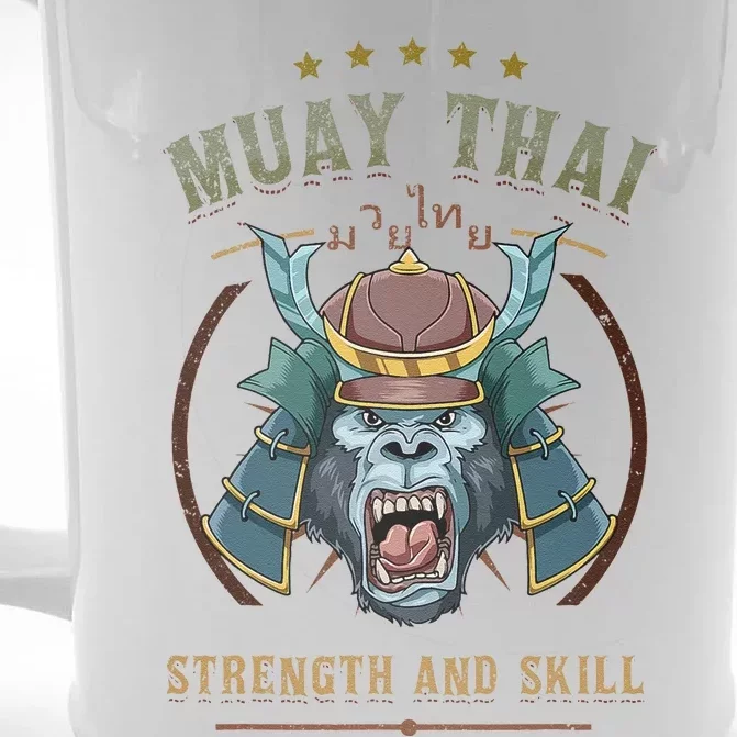 Thai Boxing Strength And Skill Muay Thai And Samurai Front & Back Beer Stein