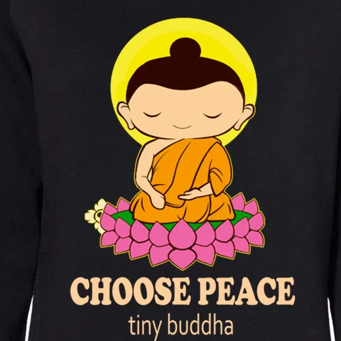 Tiny Buddha Spiritual Buddhism Meditation Quote Zen Buddhist Gift Womens California Wash Sweatshirt