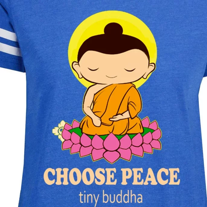 Tiny Buddha Spiritual Buddhism Meditation Quote Zen Buddhist Gift Enza Ladies Jersey Football T-Shirt