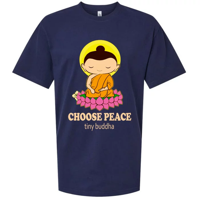 Tiny Buddha Spiritual Buddhism Meditation Quote Zen Buddhist Gift Sueded Cloud Jersey T-Shirt