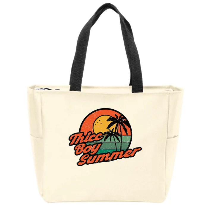 Thicc Boy SummerFunny Retro Vintage Design Zip Tote Bag