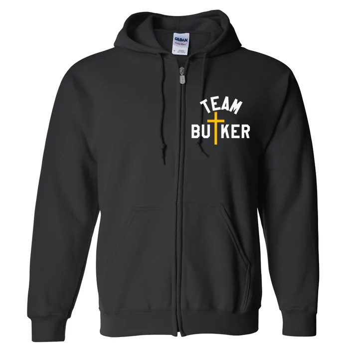 Team Butker Surname Christianity Cross Family Name Full Zip Hoodie