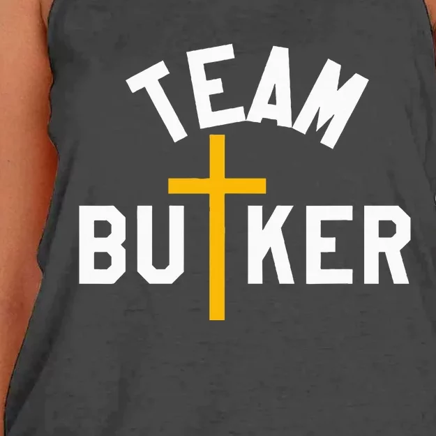 Team Butker Surname Christianity Cross Family Name Women's Knotted Racerback Tank