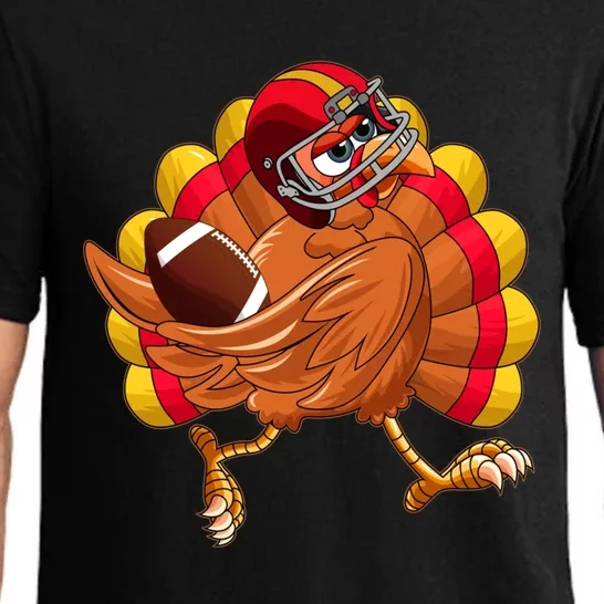 Turkey Bowl Thanksgiving Football Player Costume Gift Pajama Set