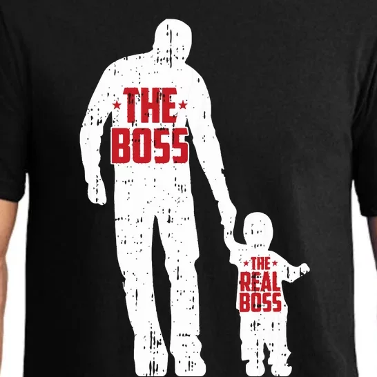 The Boss The Real Boss Fathers Day Dad Son Daughter Matching Pajama Set