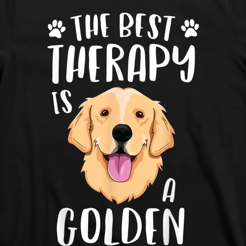 The Best Therapy Is A Golden Retriever Fur Mama Women Dog T-Shirt