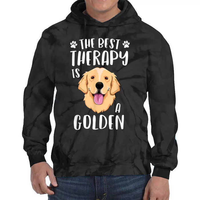 The Best Therapy Is A Golden Retriever Fur Mama Women Dog Tie Dye Hoodie