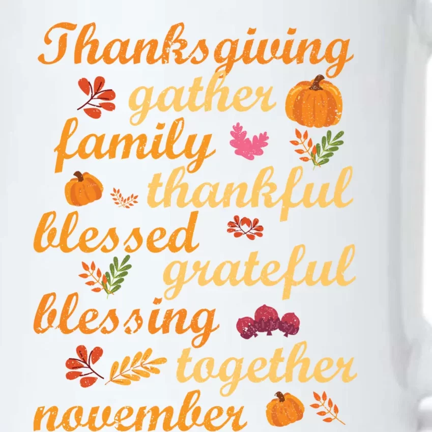 Thankful Blessings Thanksgiving Dinner Family Feast Time Funny Gift Black Color Changing Mug