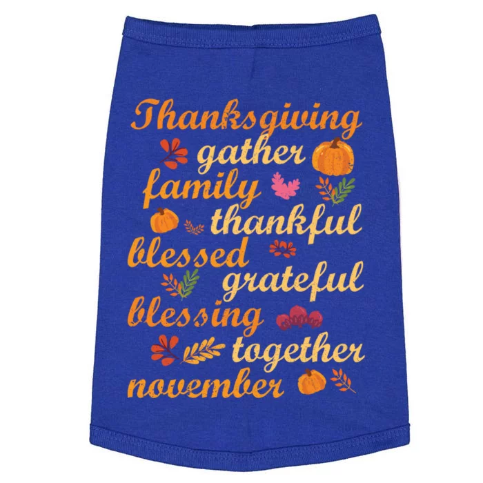 Thankful Blessings Thanksgiving Dinner Family Feast Time Funny Gift Doggie Tank