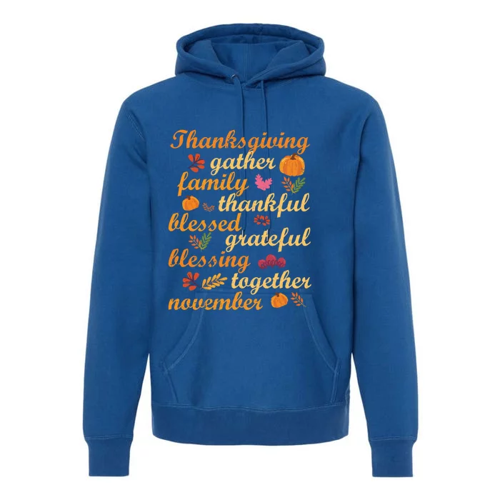 Thankful Blessings Thanksgiving Dinner Family Feast Time Funny Gift Premium Hoodie