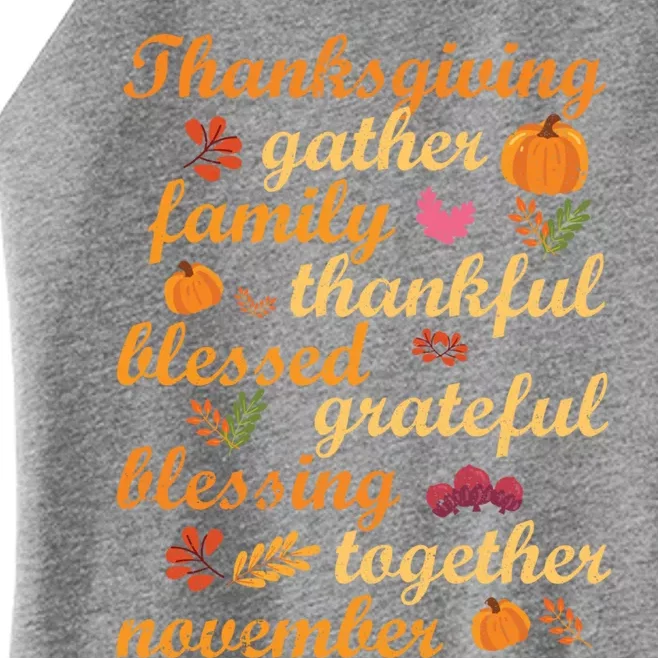 Thankful Blessings Thanksgiving Dinner Family Feast Time Funny Gift Women’s Perfect Tri Rocker Tank