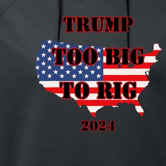 Too Big To Rig Trump Anti Biden Usa 2024 Election Performance Fleece Hoodie