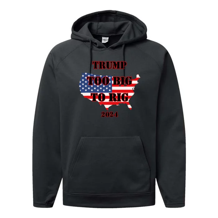 Too Big To Rig Trump Anti Biden Usa 2024 Election Performance Fleece Hoodie