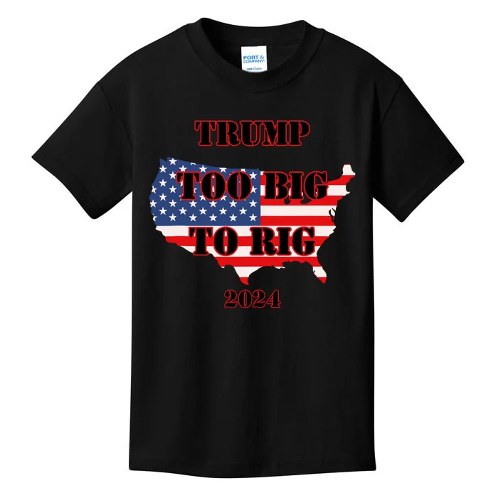 Too Big To Rig Trump Anti Biden Usa 2024 Election Kids T-Shirt