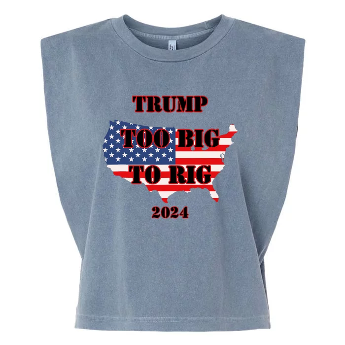 Too Big To Rig Trump Anti Biden Usa 2024 Election Garment-Dyed Women's Muscle Tee