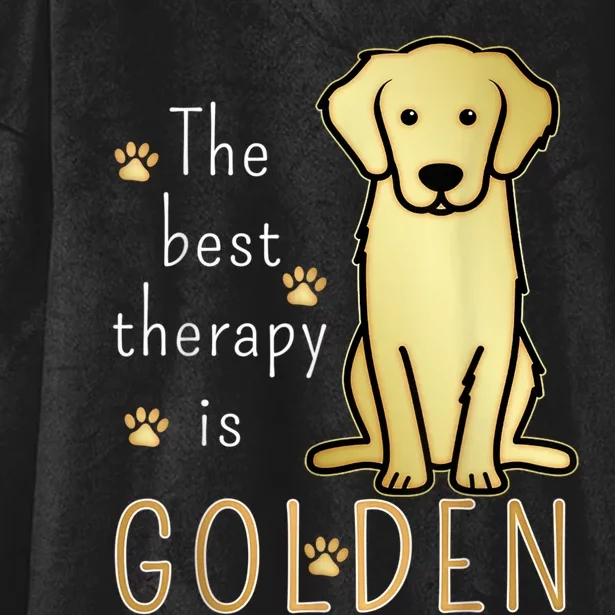 The Best Therapy Is Golden Retriever Dog Hooded Wearable Blanket