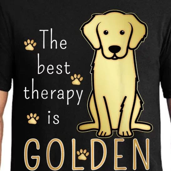 The Best Therapy Is Golden Retriever Dog Pajama Set