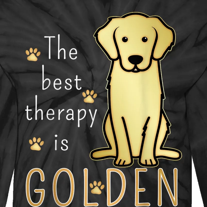 The Best Therapy Is Golden Retriever Dog Tie-Dye Long Sleeve Shirt