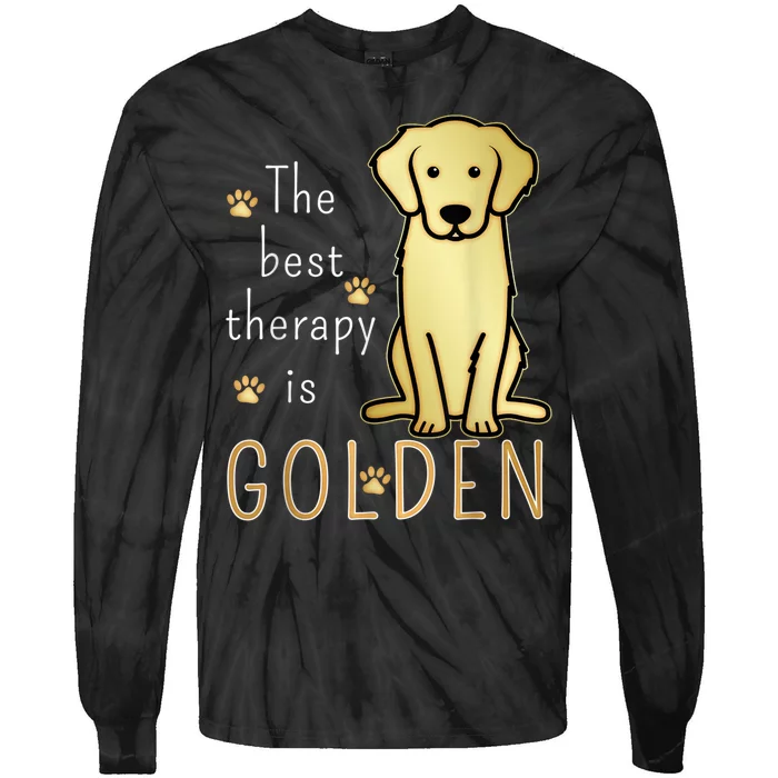 The Best Therapy Is Golden Retriever Dog Tie-Dye Long Sleeve Shirt