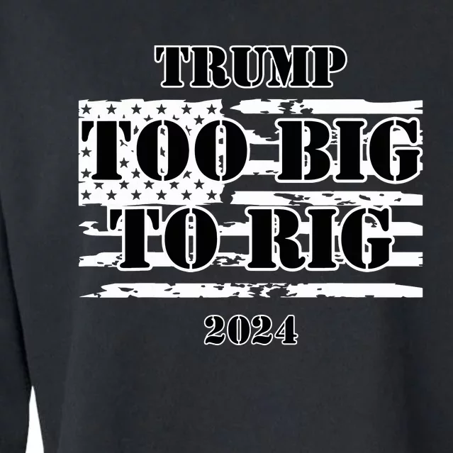 Too Big To Rig Trump Anti Biden Usa 2024 Election Cropped Pullover Crew