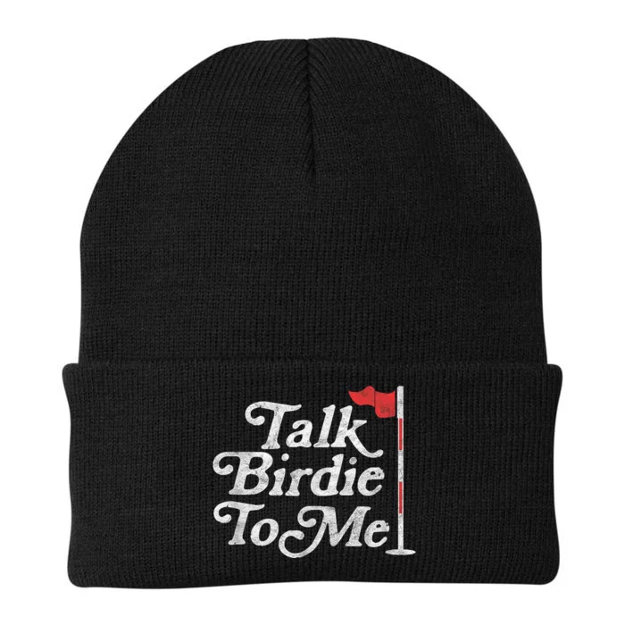 Talk Birdie To Me Funny Golfer Dad Fathers Day Golf Graphic Knit Cap Winter Beanie