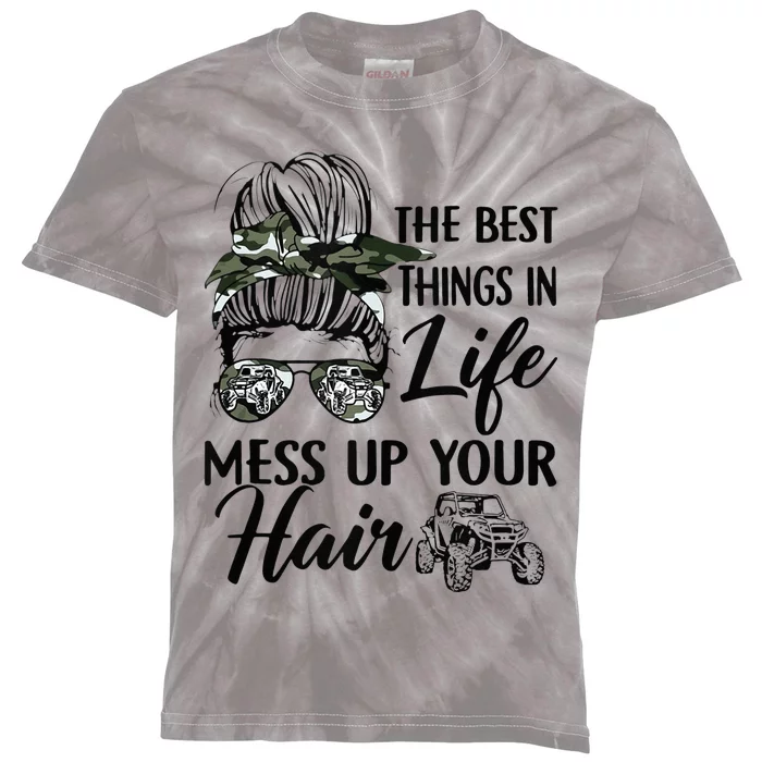 The Best Things In Life Mess Up Your Hair Sxs Utv Kids Tie-Dye T-Shirt