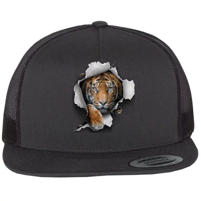 Tiger, Bengal Tiger, Safari Animal, Big Cat, Zoo, Tiger Flat Bill Trucker Hat