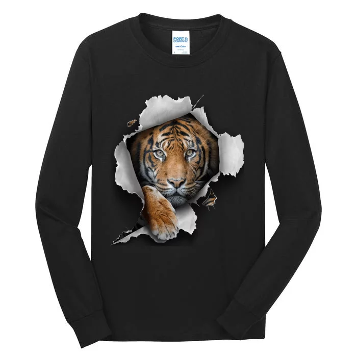 Tiger, Bengal Tiger, Safari Animal, Big Cat, Zoo, Tiger Tall Long Sleeve T-Shirt