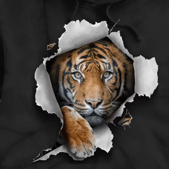 Tiger, Bengal Tiger, Safari Animal, Big Cat, Zoo, Tiger Tie Dye Hoodie