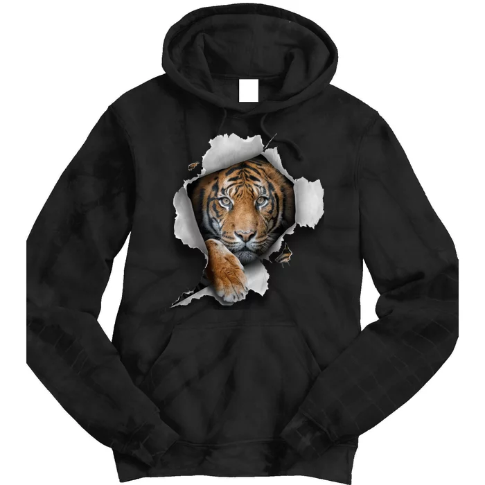 Tiger, Bengal Tiger, Safari Animal, Big Cat, Zoo, Tiger Tie Dye Hoodie