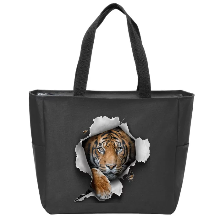 Tiger, Bengal Tiger, Safari Animal, Big Cat, Zoo, Tiger Zip Tote Bag